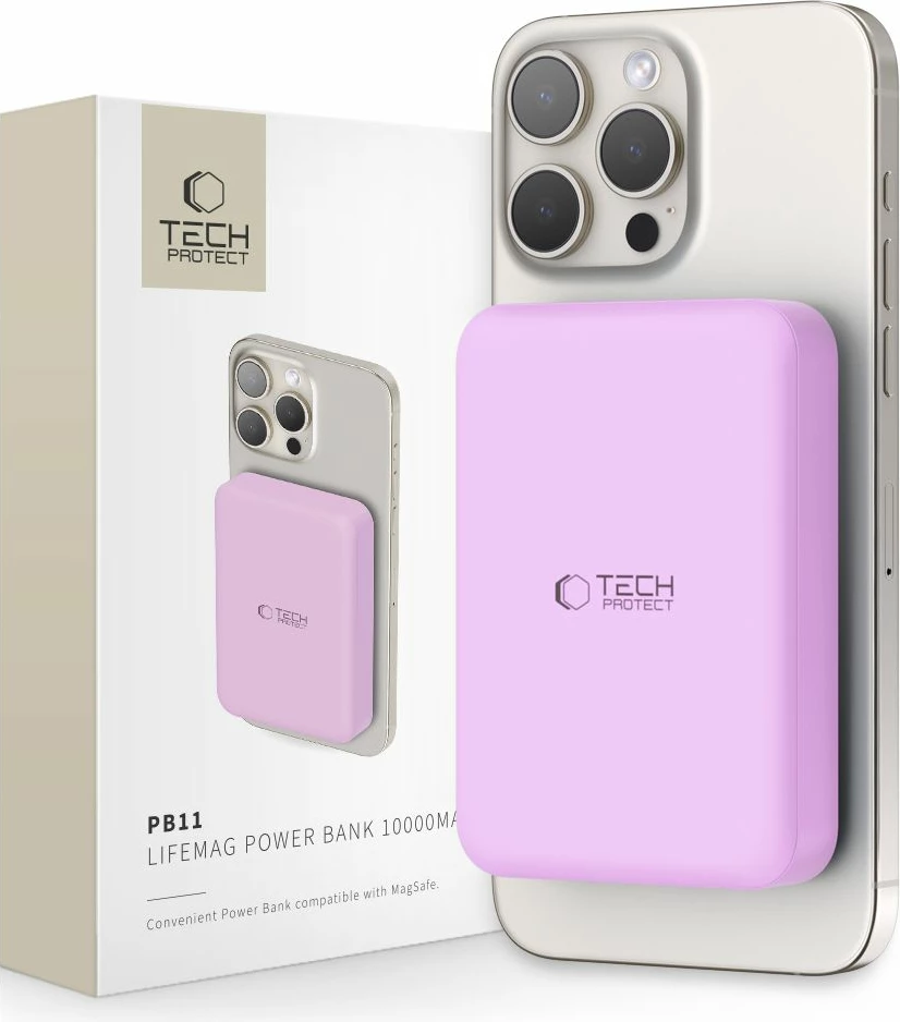 Powerbank Tech-Protect LifeMag PB11 10000mAh, MagSafe, Rozë