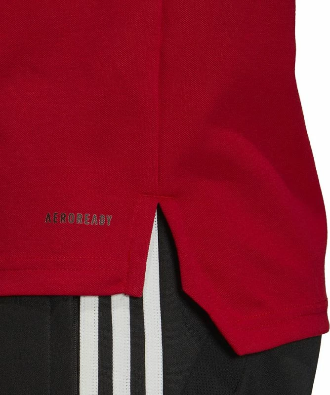 Maicë polo adidas për meshkuj, e bardhë me të kuqe