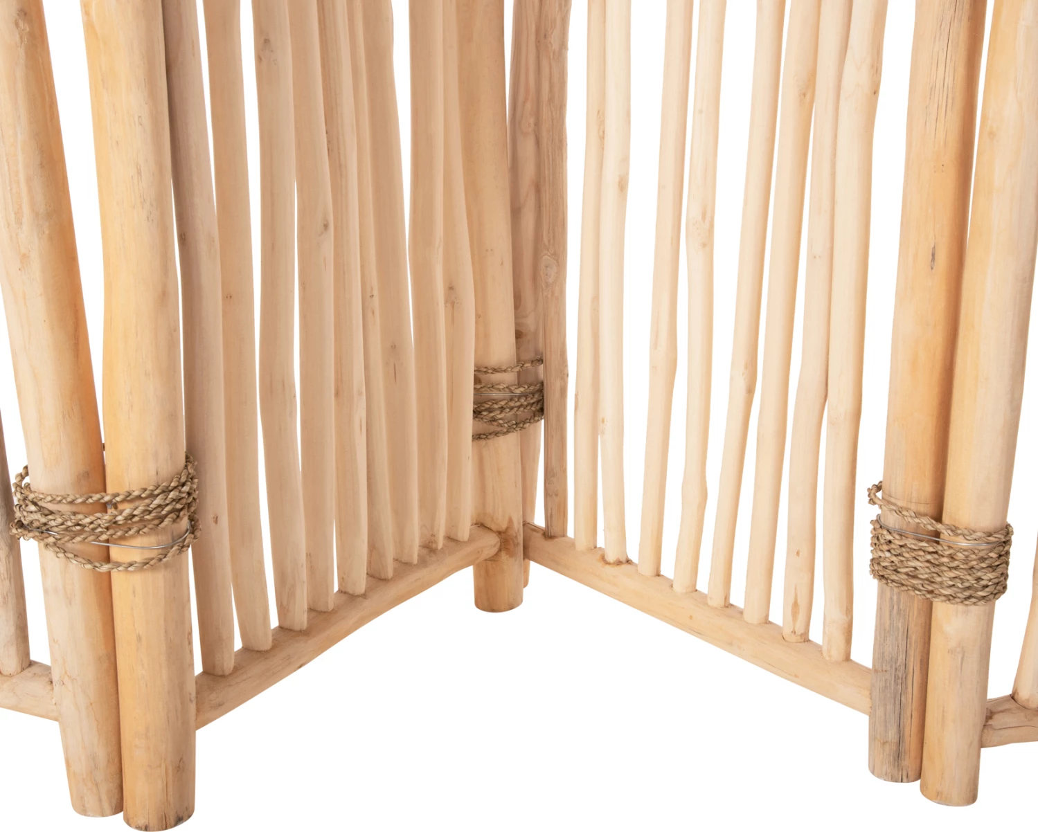 Ndarës dhome me 5 fletë, degë TEAK, ngjyrë natyrale, 216-275x180H cm