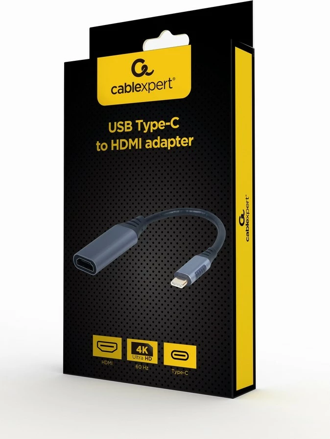 Adapter USB-C në HDMI Gembird A-USB3C-HDMI-01, 4K 60Hz, 15cm, Gri