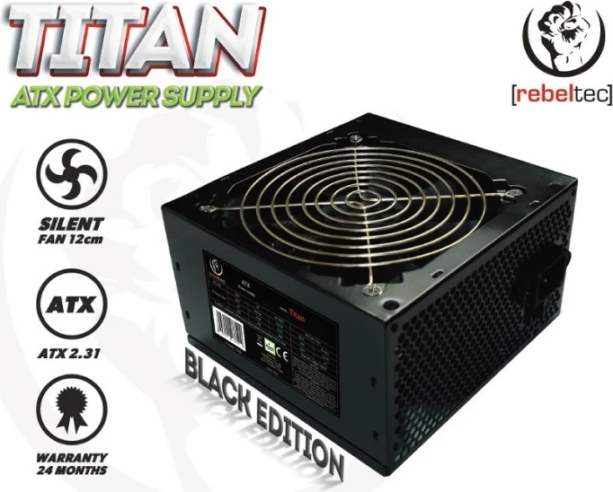 Kasë energjie Rebeltec TITAN 500, ATX 2.31, 500W, e zezë