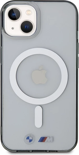 Mbështjellës BMW Silver Ring MagSafe për iPhone 14 6.1", transparent