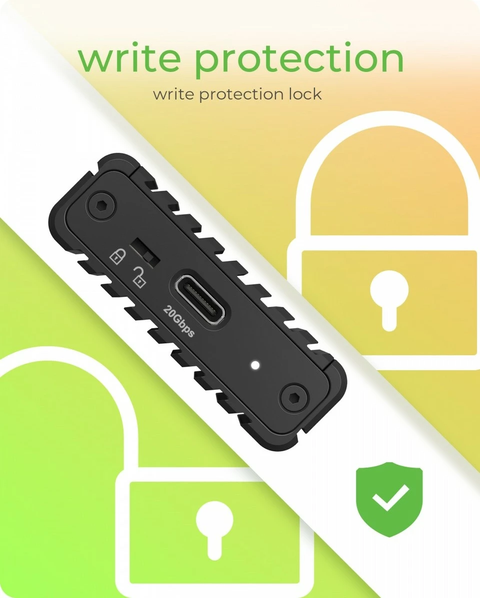 Kasë e jashtme IcyBox IB-1917M-C32, për NVMe M.2 SSD, USB 3.2 Gen 2x2, e zezë