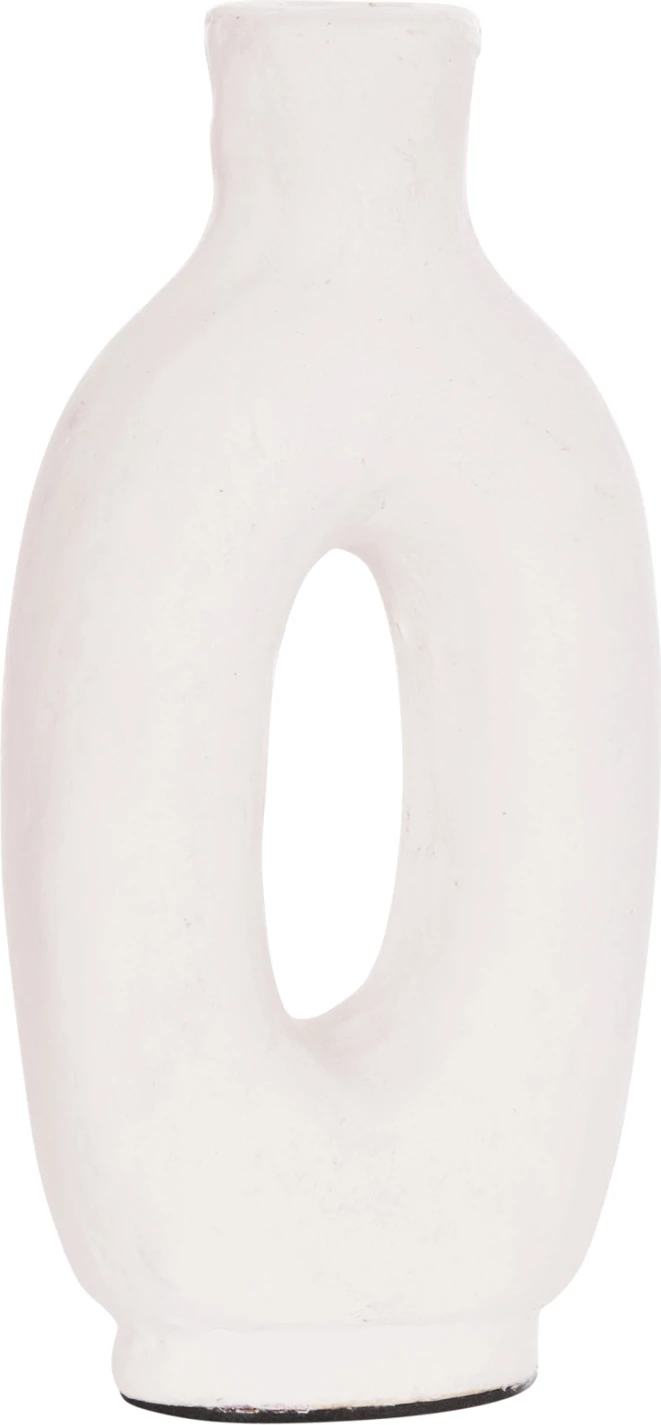 Vazo dekorative CLAYVON, terrakotë, ngjyrë e bardhë, 10x5x21cm