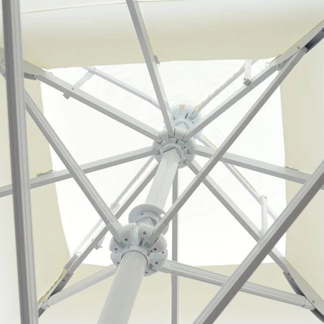 PROFESSIONAL ALUMINUM UMBRELLA FH6002 WHITE-ENHANCED VENTILATION-TELESCOPIC-4Χ4x2,95Hm