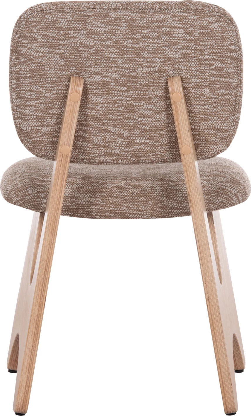 Karrige ngrënieje BELLISI, stof kafe, këmbë dru lisi, FH18248.01, set 2 copë, 53x56x78cm