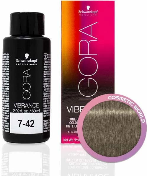 Ngjyrë për flokë Semi Permanente IG Vibrance 7-42 Medium Blonde Beige Ash, 60 ml