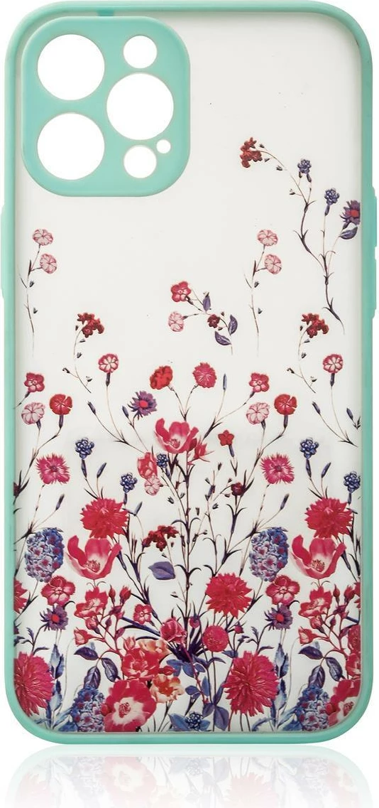 Mbështjellës Hurtel Design Case për iPhone 12 Pro, lule, jeshile