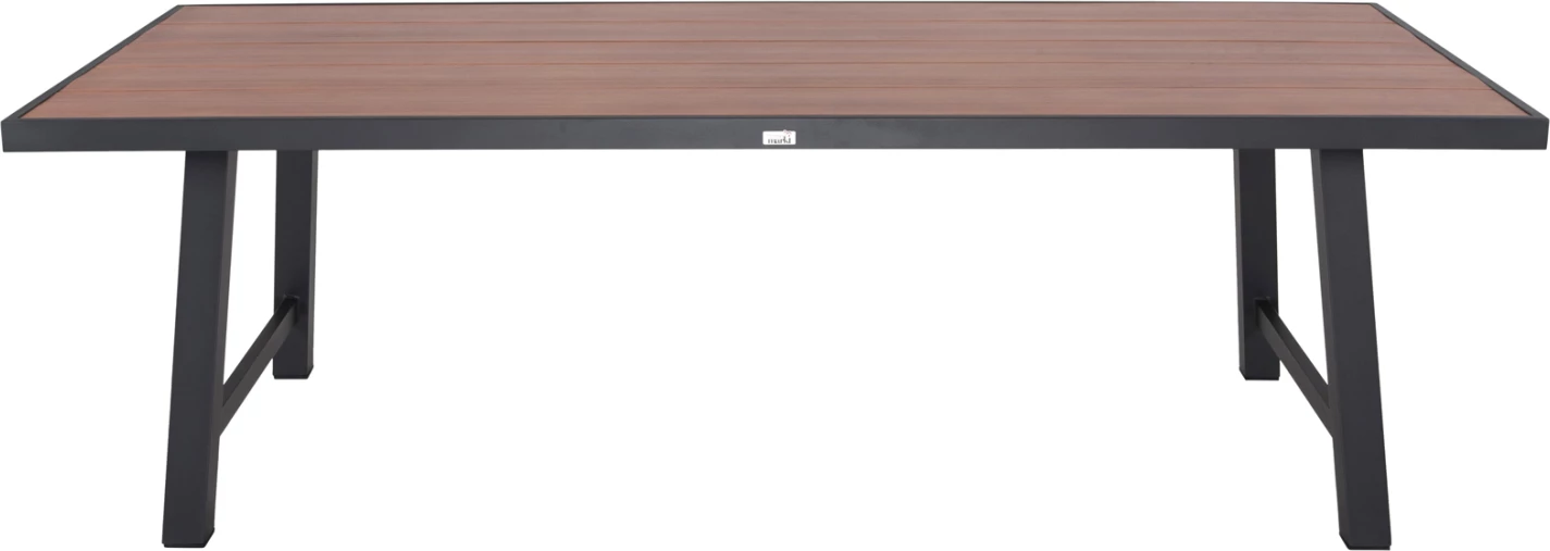 Tavolinë alumini për jashtë GOBAR FH6060.03, ngjyrë antracit me sipërfaqe tavoline si dru, 240x105x75H cm