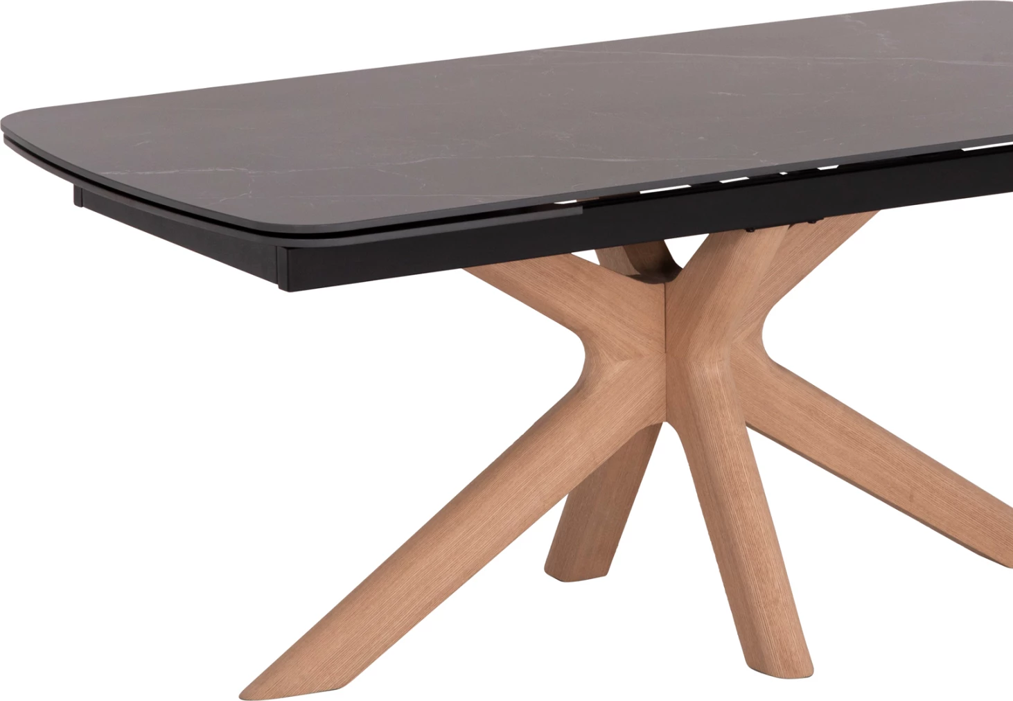 Tavolinë ngrënieje HORIZON, sipërfaqe qeramike, këmbë betule me faner frashëri, 180x90x76cm