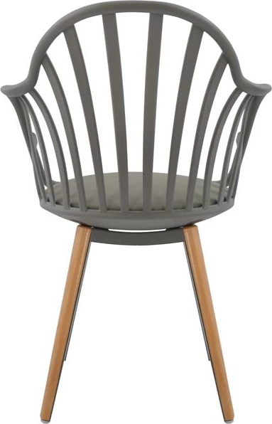 Karrige ngrënieje FH8049.10 Anais gri me këmbë druri 60x61x85,5 cm, set prej 4 copësh