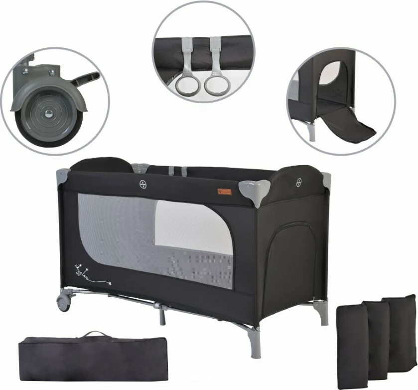 Shtrat portativ Cangaroo Skyglow 2, e zezë