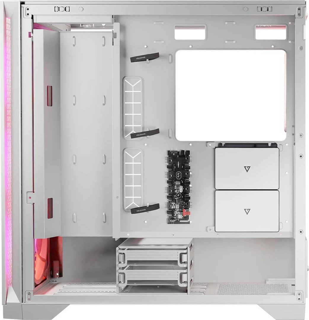 Kasë MODECOM Volcano Expanse T Apex ARGB AT-EXPANSE-TG-20-000000-0002, midi tower, 4x140mm ARGB, xhami i kalitur, USB-C, ATX/mATX/ITX, e bardhë
