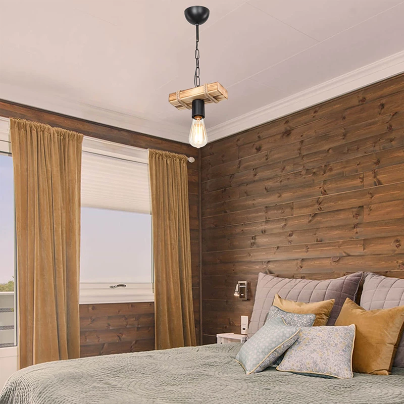 Dritë tavani PWL-1027 E27 metalike, ngjyrë natyrale e zezë, 20x10x43cm