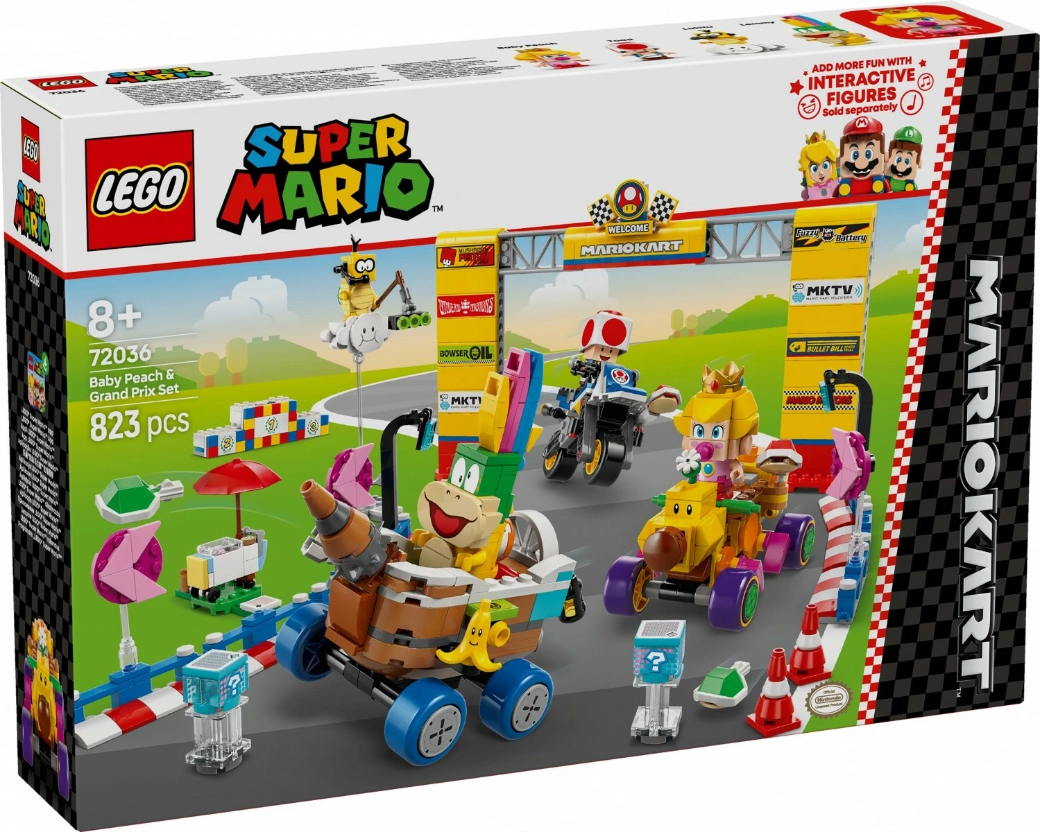 Set LEGO Super Mario Kart 72036, Baby Peach and Grand Prix, 823 pjesë