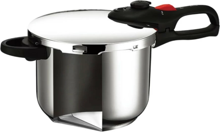Tenxhere me presion, Feel-Maestro MR-2902, 6L, Ø22cm, 80kPa, çelik inox, e zezë/argjendtë
