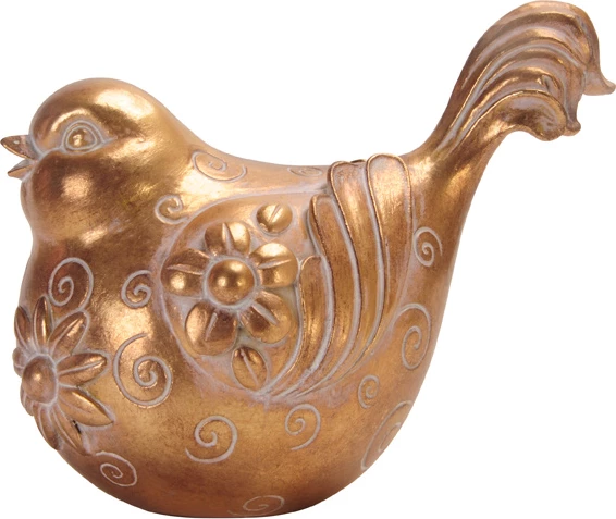 Statujë dekorative zog, ngjyrë ari, 16x10x12cm