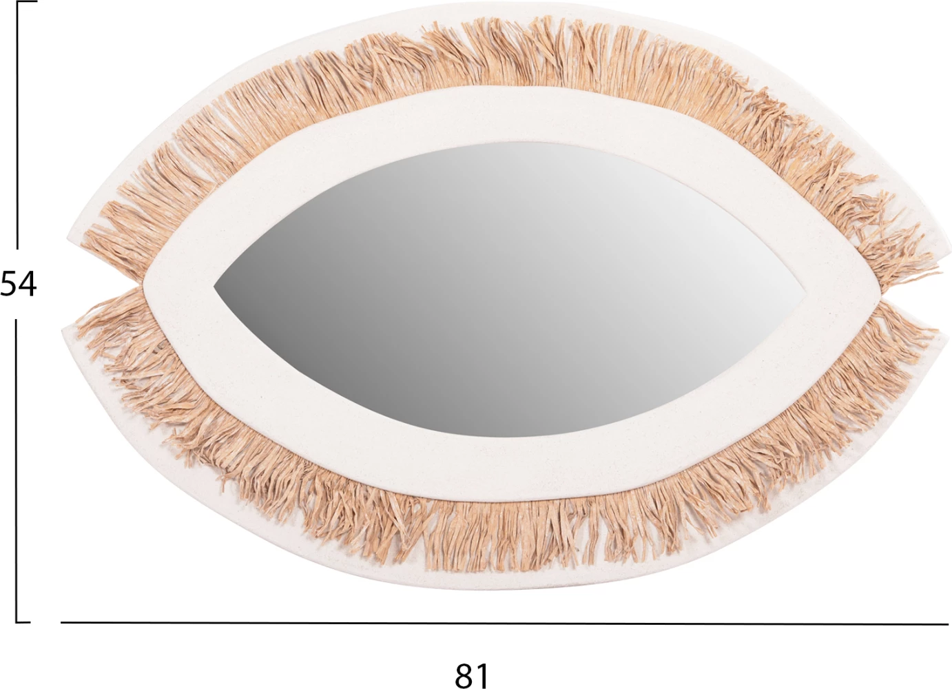 Pasqyrë muri seri SANTORINI FH4529 MDF ngjyrë e bardhë e lehtë-dekor në bezhë 81x1,8x54Hcm.