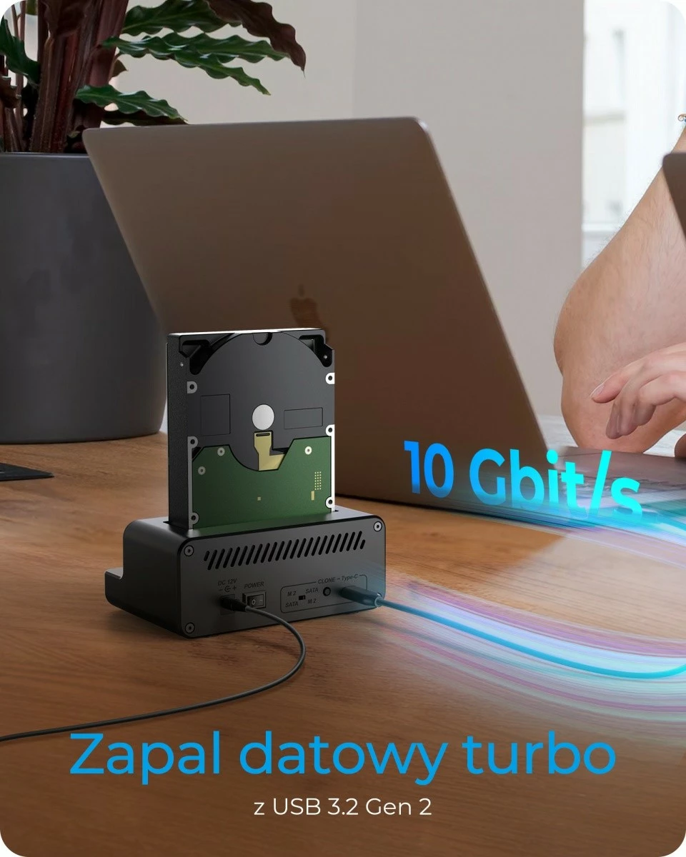 Docking station IcyBox IB-2914MSCL-C31 për SSD/HDD 2.5''/3.5'' dhe M.2 NVMe, e zezë