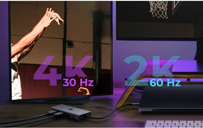 Stacion dokimi USB-C 9-në-1 ICYBOX IB-DK4012-CPD, Power Delivery 100W, 2x HDMI, Gigabit LAN, SD/microSD, antracit/zi