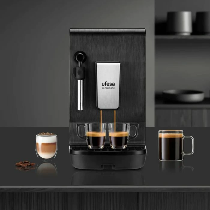 Makinë automatike kafeje UFESA Sensazione CMAB200.101 GC, 1.4L, 20 bar, touchscreen, e zezë