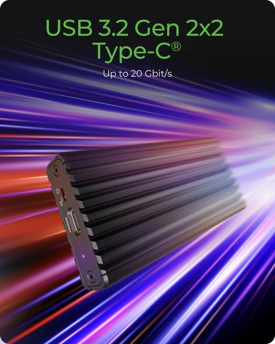 Kasë e jashtme IcyBox IB-1917M-C32, për NVMe M.2 SSD, USB 3.2 Gen 2x2, e zezë