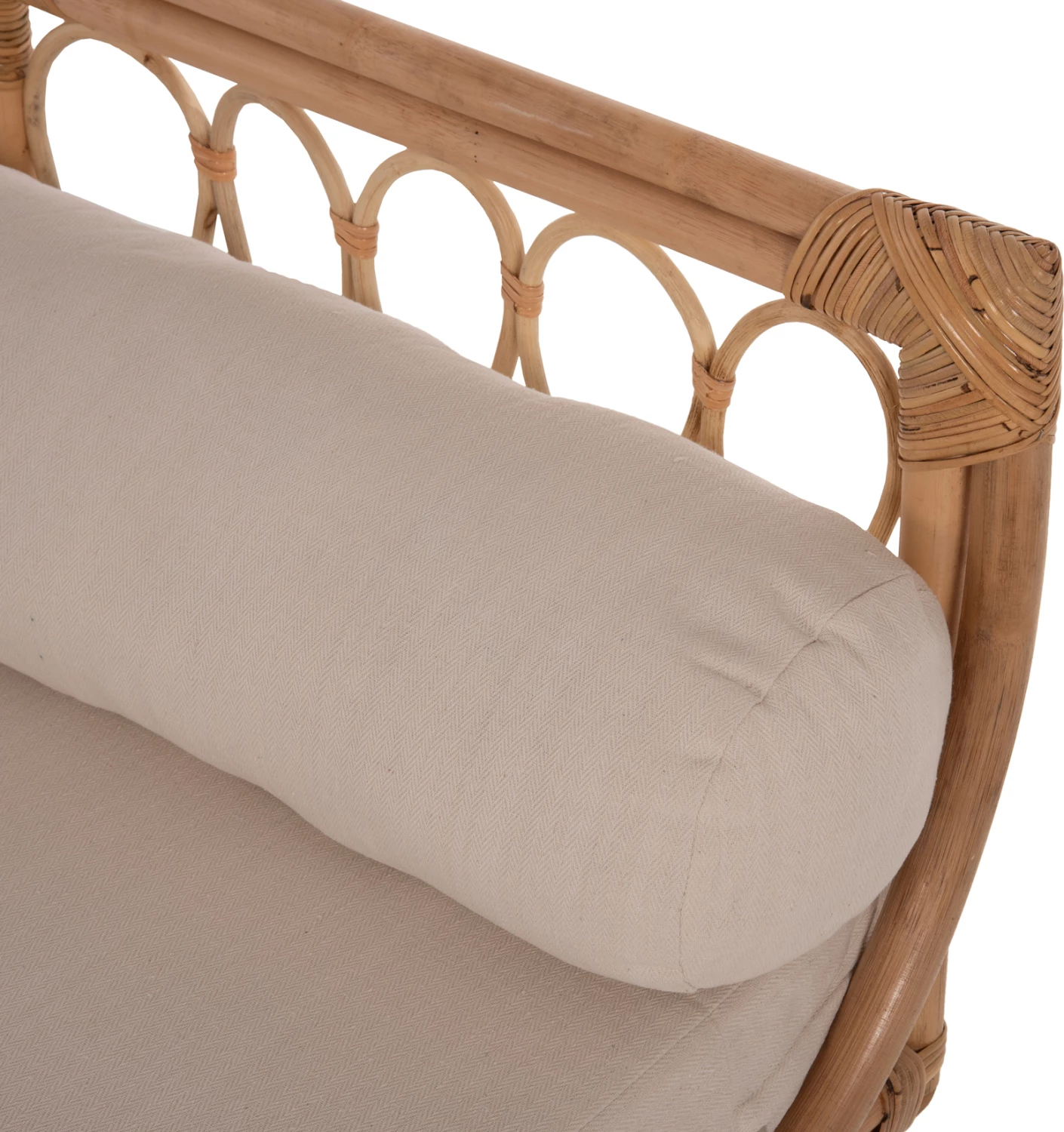 Divan për jashtë CHARMELLA FH9659 natyral rattan-jastëkë bezhë 187x69x76H cm