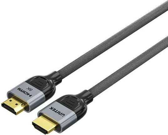 Kabllo HDMI UNITEK LUX OPLOT 2.1, 1.5m, Gri