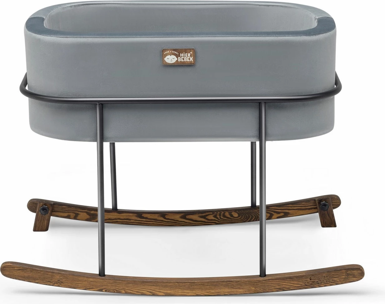 Djep për bebe, metal, ngjyrë gri e zezë, Skye Decor