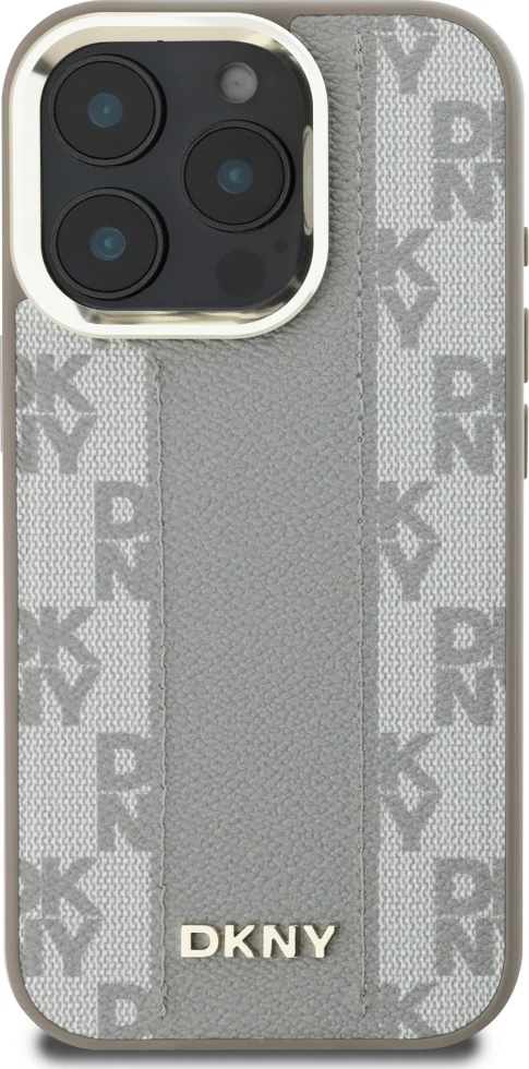 Mbështjellës DKNY Checkered Pattern MagSafe për iPhone 16 Pro Max, Bezhe