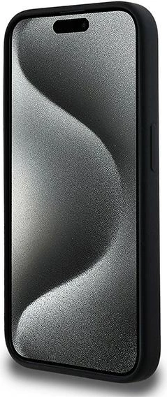 Mbështjellës Karl Lagerfeld Silicone Karl & Choupette MagSafe për iPhone 15 Pro, i zi