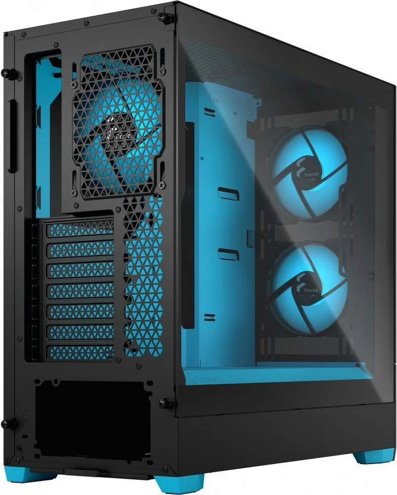 Kasë Fractal Design Pop Air TG Clear Tint RGB Cyan Core, Midi Tower, ATX, Micro ATX, Mini ITX, e zezë/cyan