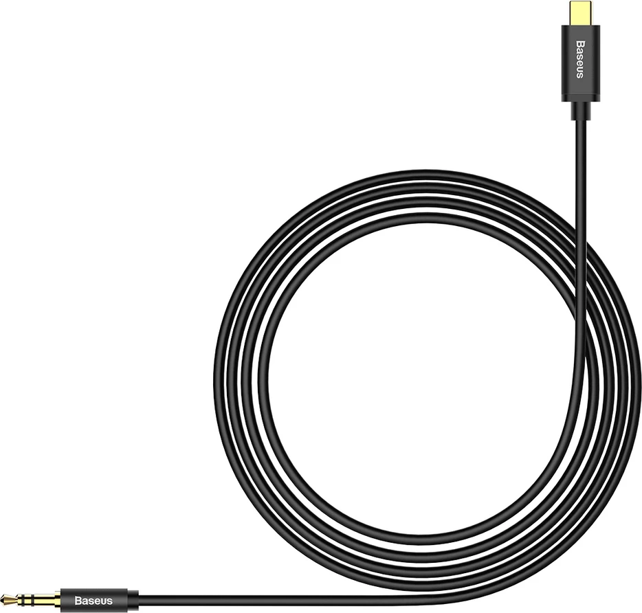 Kabllo audio Baseus CAM01-01, 1.2m, USB Type-C në 3.5mm, e zezë