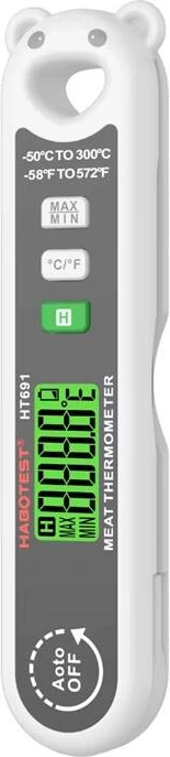 Termometër ushqimi Habotest HT691, digjital, sondë çelik inox, i bardhë