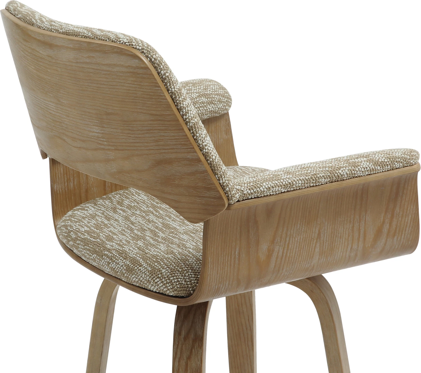 Karrige për bar mesatare CLIPP FH9987.01, dru i bardhë, pëlhurë bezhë, 57,5x53x98H cm, set prej 2 copë