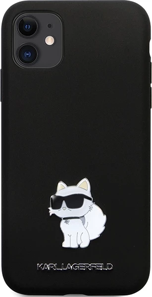 Mbështjellës Karl Lagerfeld KLHCN61SMHCNPK për iPhone 11/XR, silikon, i zi