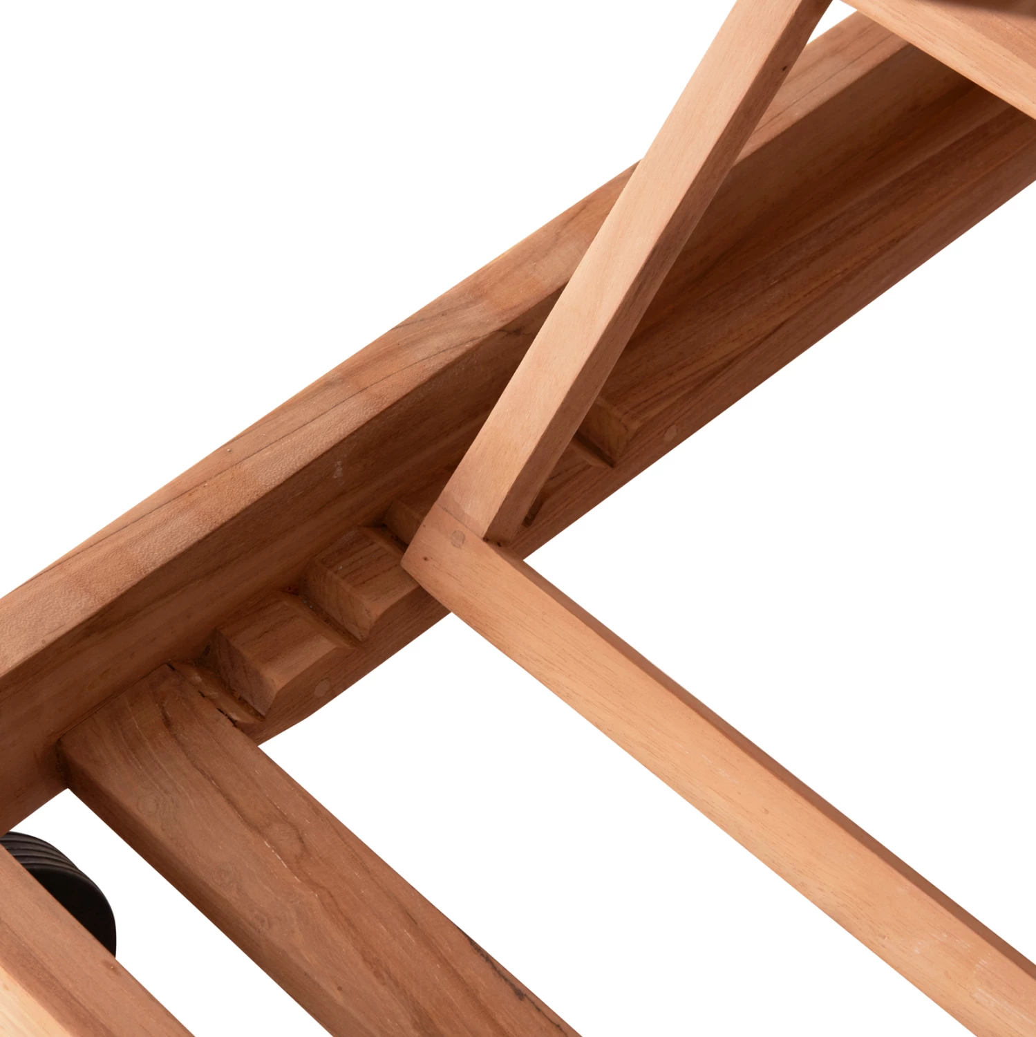 Shezlong me rrota STELLANO, dru tik natyral, 200x65x31cm