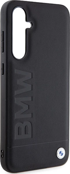 Mbështjellës BMW Leather Hot Stamp për Samsung Galaxy S23 FE, i zi