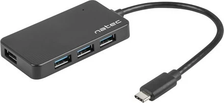 USB hub Natec Silkworm NHU-1343, 4 porta USB 3.0, USB-C, zi