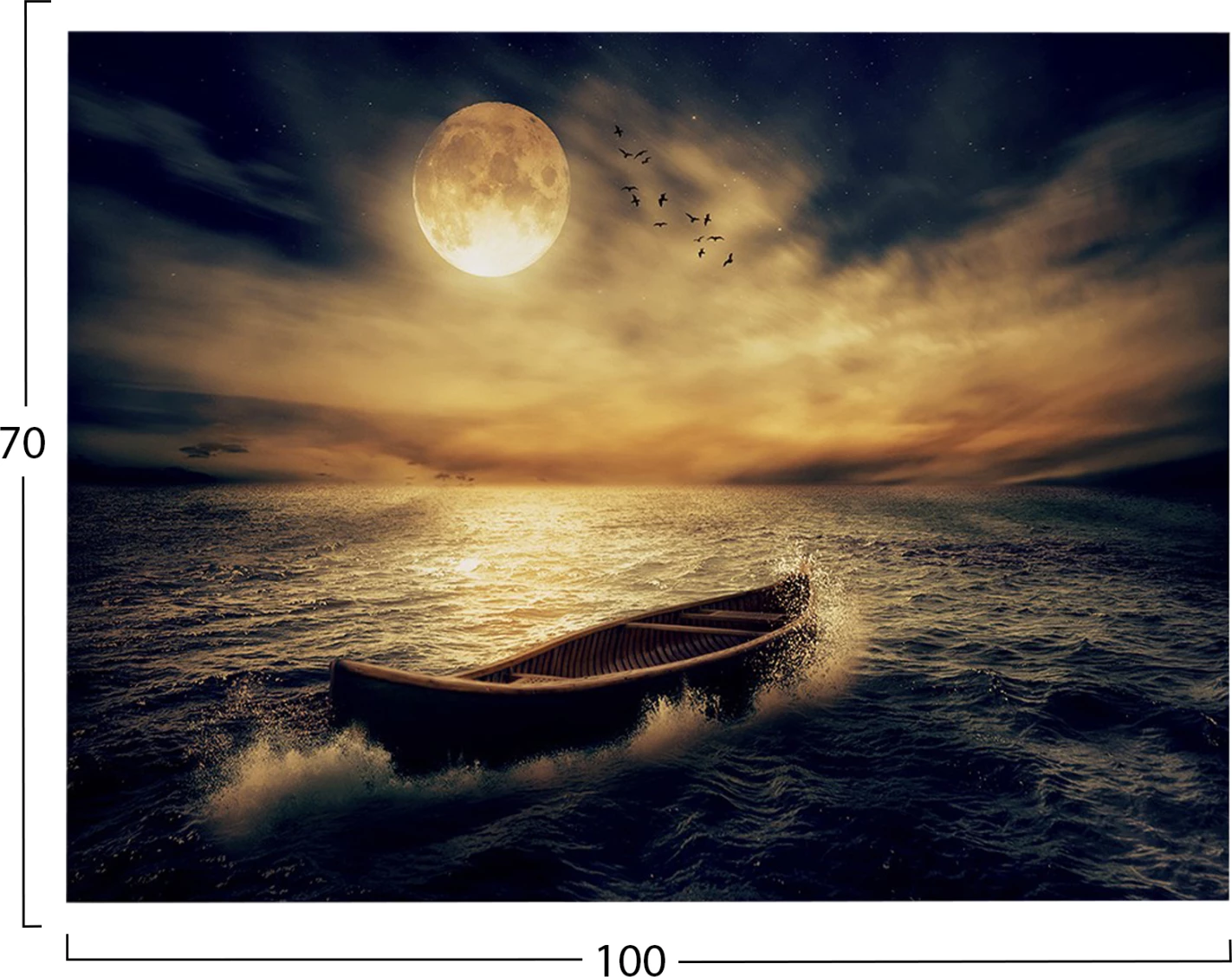 Pikturë muri GOBI, kanavacë e printuar, 100x3x70cm