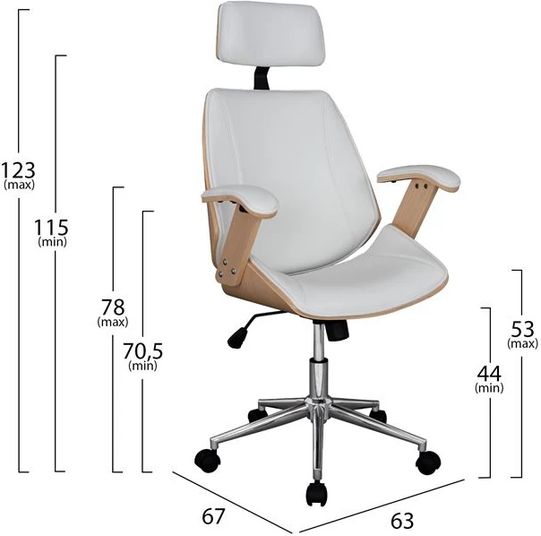 Karrige për zyre menaxheri Superior Pro FH1109.02 Sonama-White 63x67x123 cm