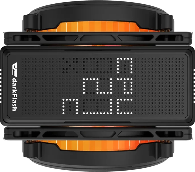 Ftohës CPU aktiv, Darkflash E400 PLUS, dy ventilatorë 120 mm PWM, ARGB me ekran LED temperaturë, TDP 235W, i zi