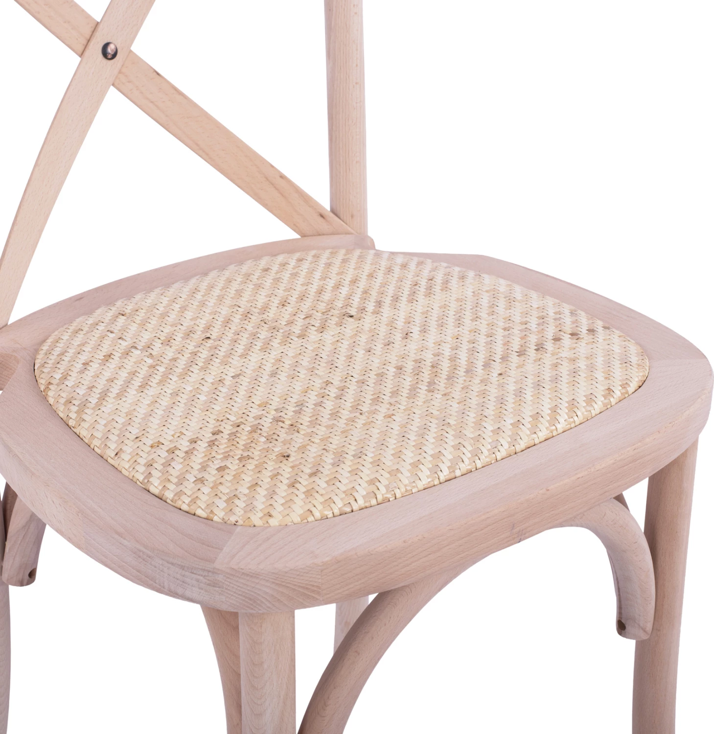 Karrige Owen prej druri, e grumbullueshme, prej druri ahu, e papërpunuar, me shpinë të kryqëzuar, FH8575.20, 45x55,5x90 cm