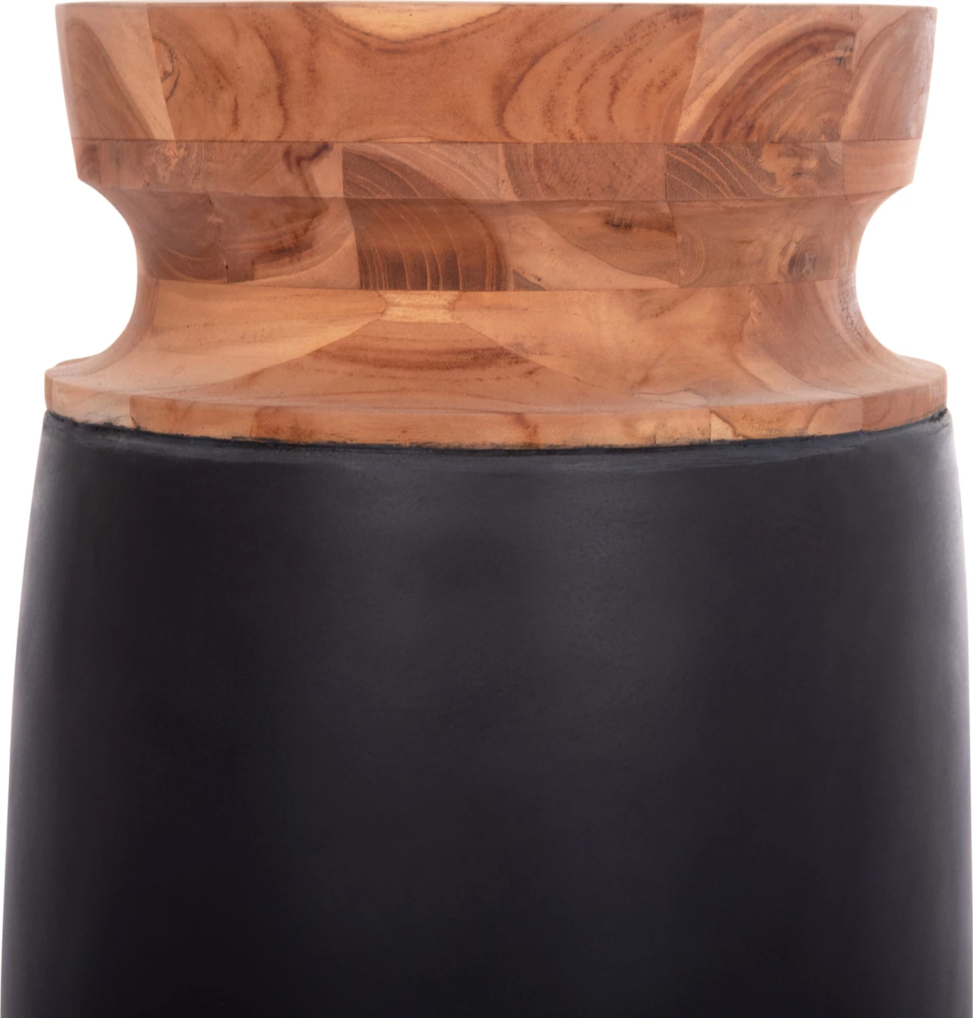 Vazo dekorative për dysheme LINTER, fibër-cement, ngjyrë e zezë, dru tik, FH4662.01S, 34x60cm