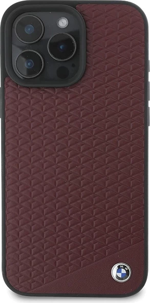 Mbështjellës BMW MagSafe për iPhone 16 Pro Max, lëkurë diamond, e kuqe