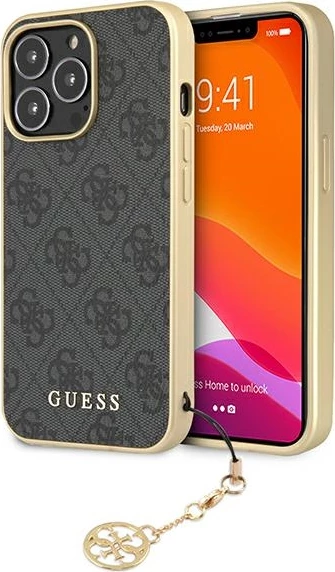 Mbështjellës Guess GUHCP13XGF4GGR për iPhone 13 Pro Max 6.7", 4G Charms, Gri