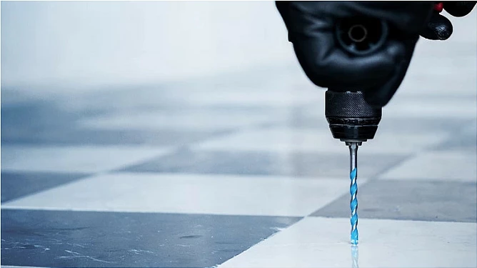 Bosch 2 608 900 645, Bit qendror, Beton, Pllakë e butë, Shank cilindrik, Blu, Gri, 4 copë