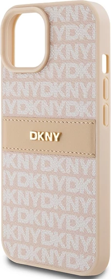 Mbështjellës DKNY Mono Stripe & Metal Logo për iPhone 15/14/13, Rozë