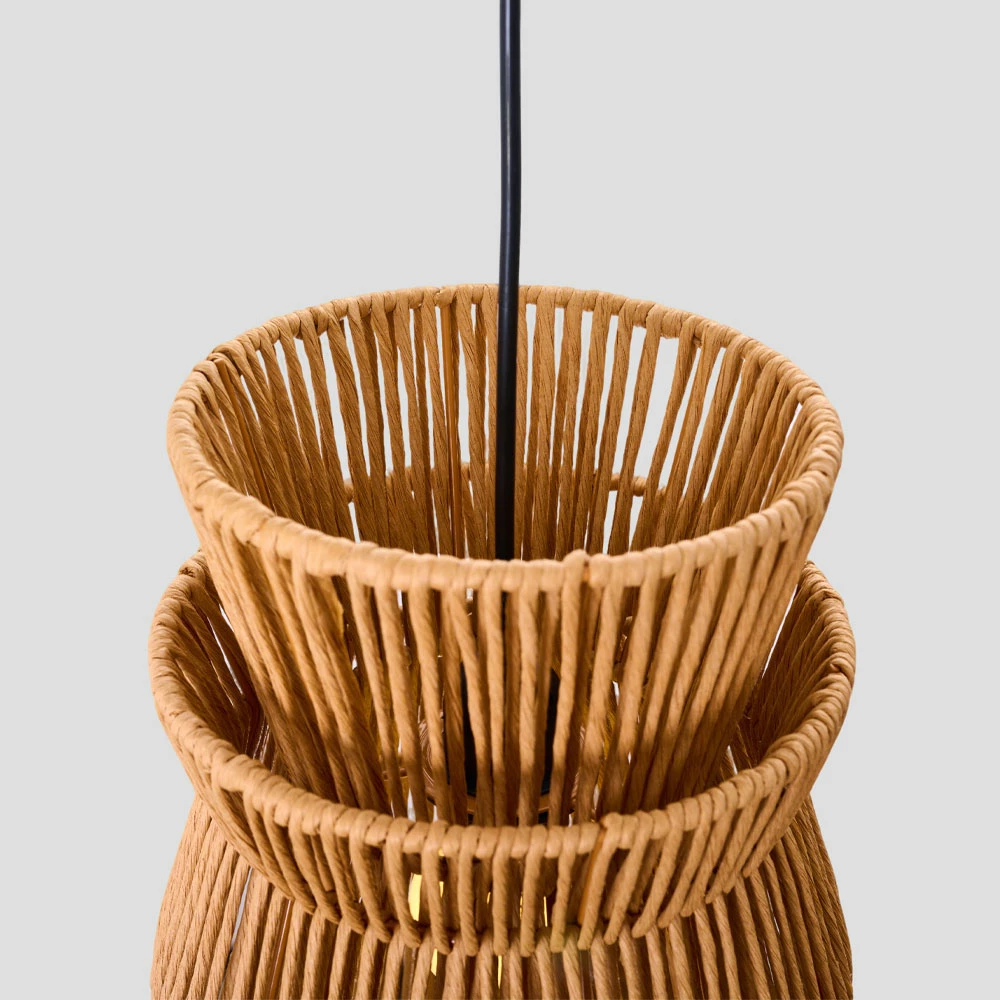 Llambë tavani CLEO, litar kafe, letër, 26.5x38.5cm