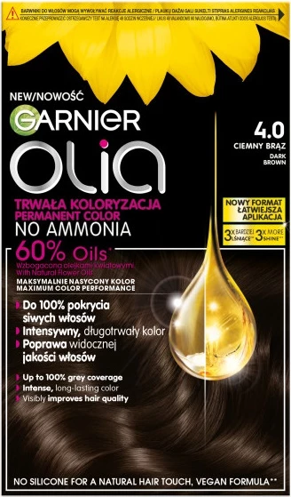 Ngjyrë për flokë Garnier Olia 4.0 Dark Brown për femra
